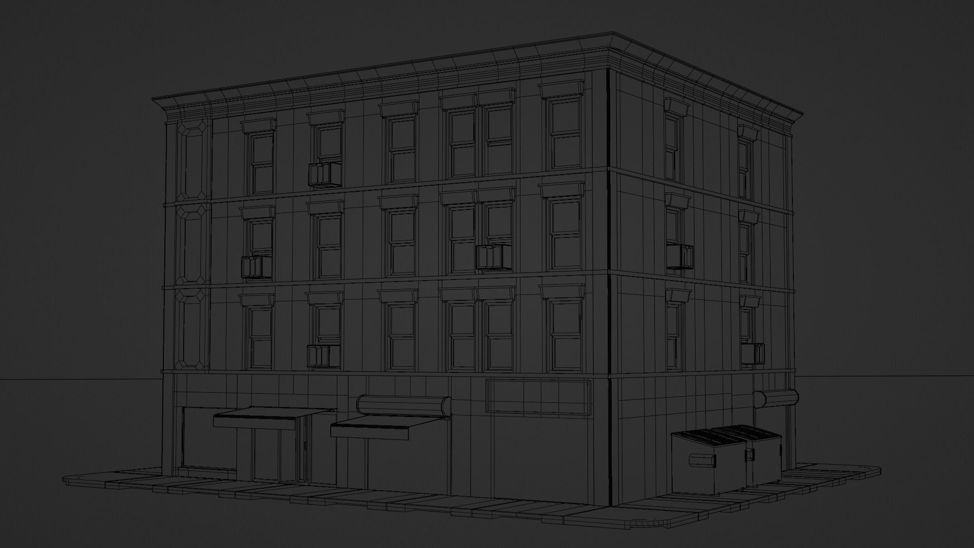 Building 02 Low-poly 3D model_13