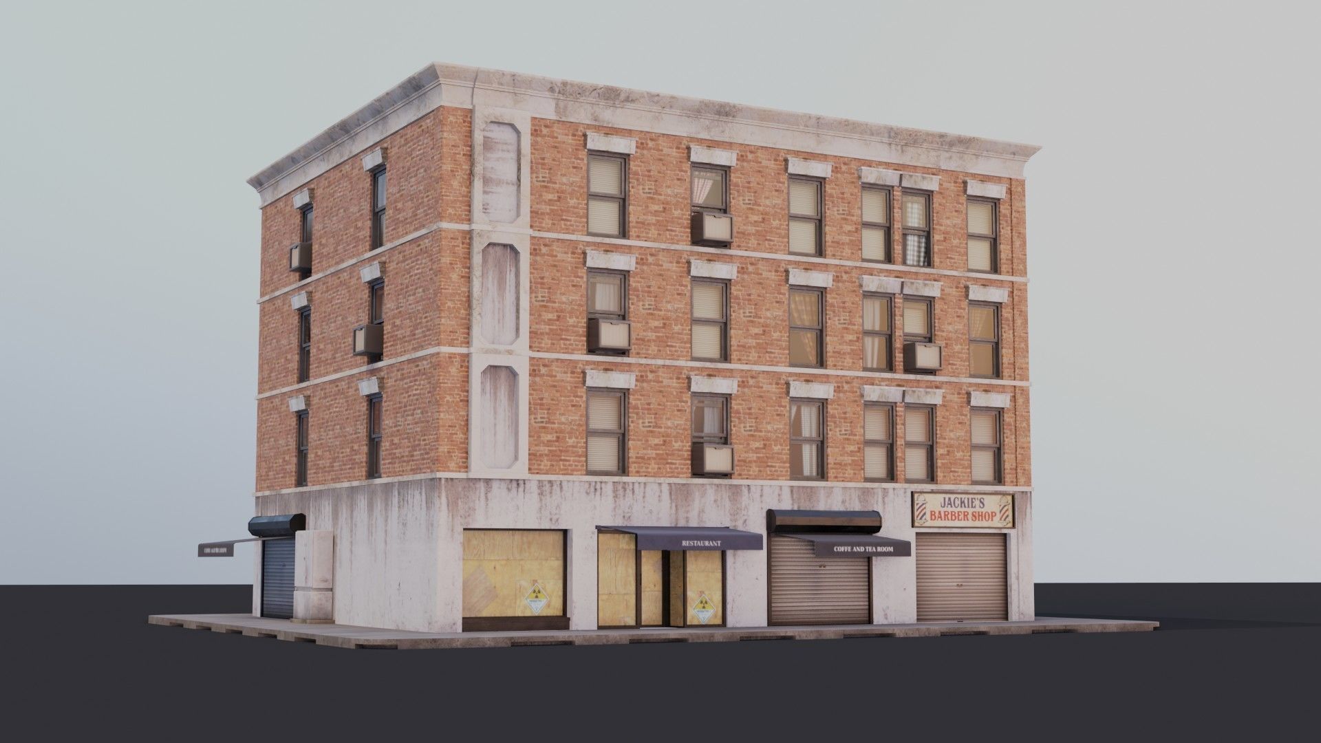 Building 02 Low-poly 3D model_1