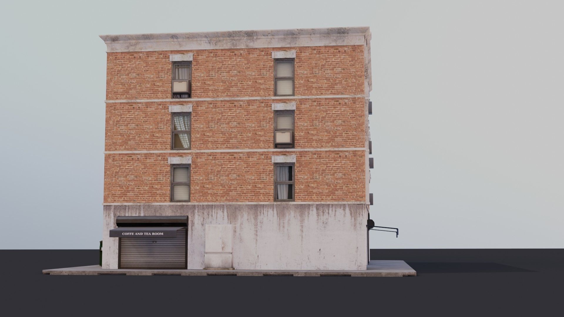 Building 02 Low-poly 3D model_17