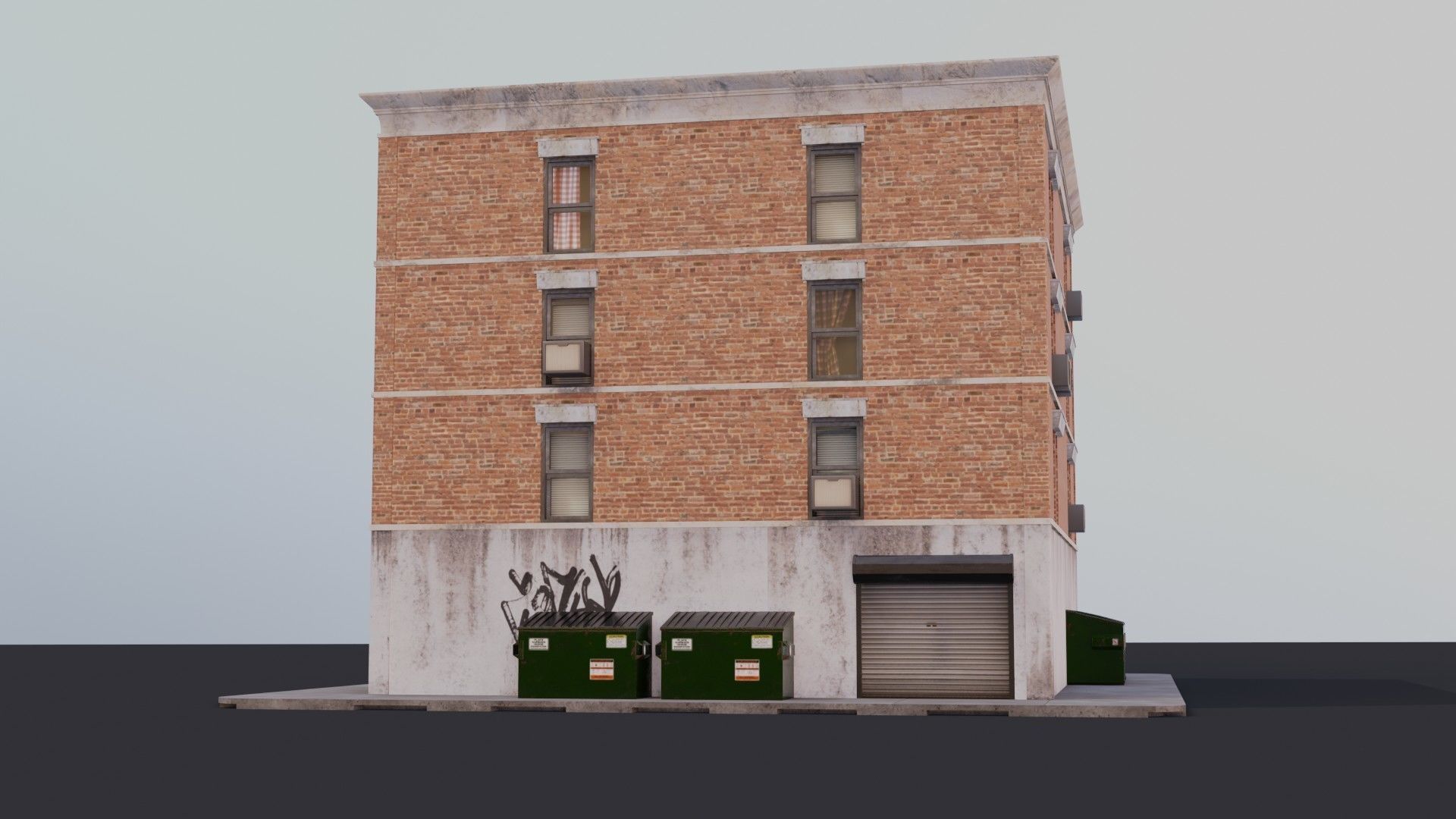 Building 02 Low-poly 3D model_20