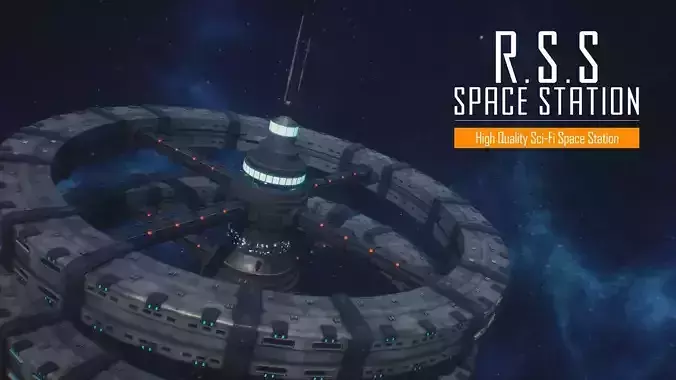 Rss Space Station Low-poly 3D model Rss Space Station Low-poly 3D model