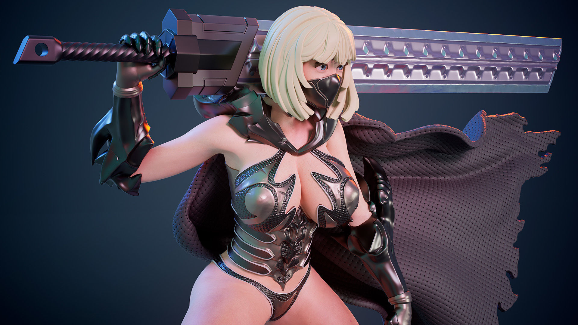 3D Print model - lady warrior - Fully armored version - a 3D print model_9