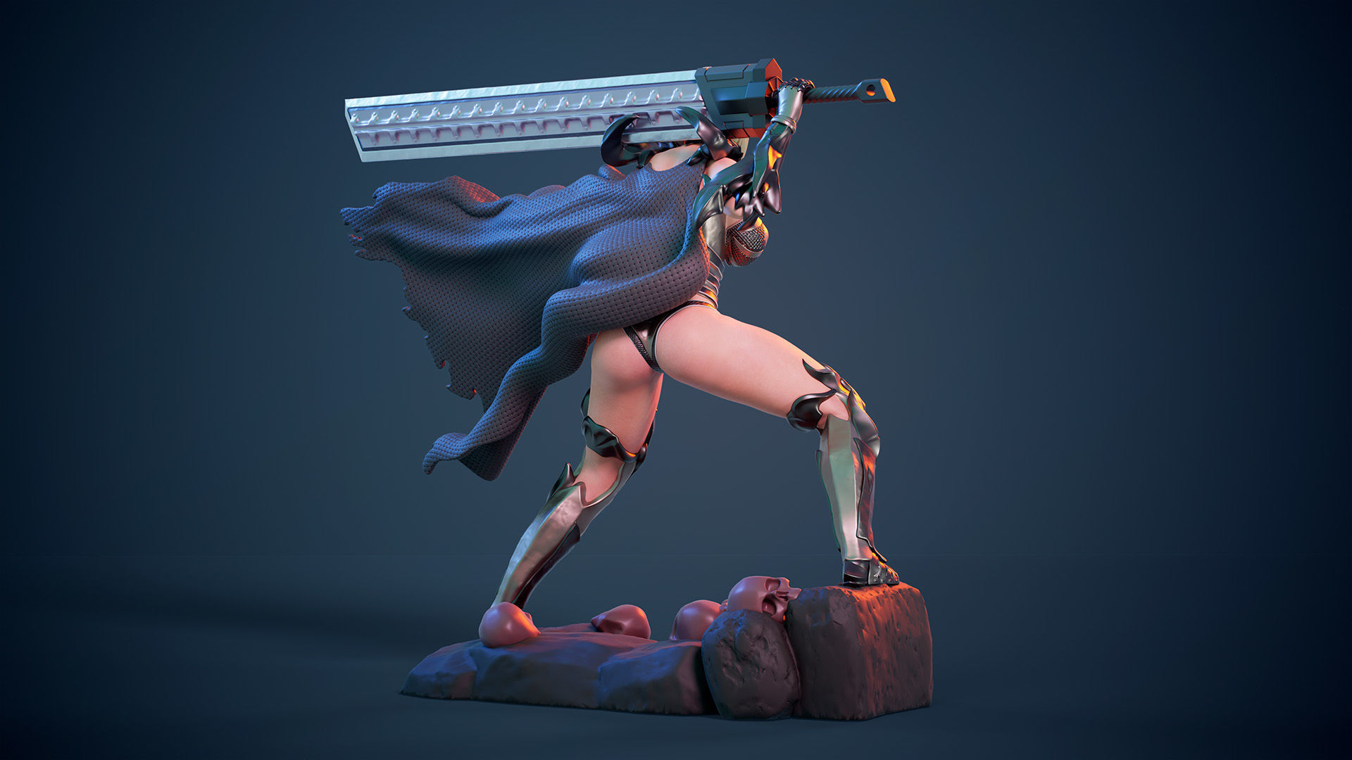 3D Print model - lady warrior - Fully armored version - a 3D print model_14