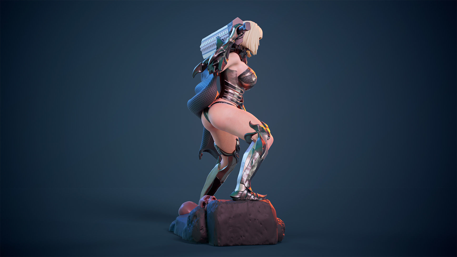3D Print model - lady warrior - Fully armored version - a 3D print model_13