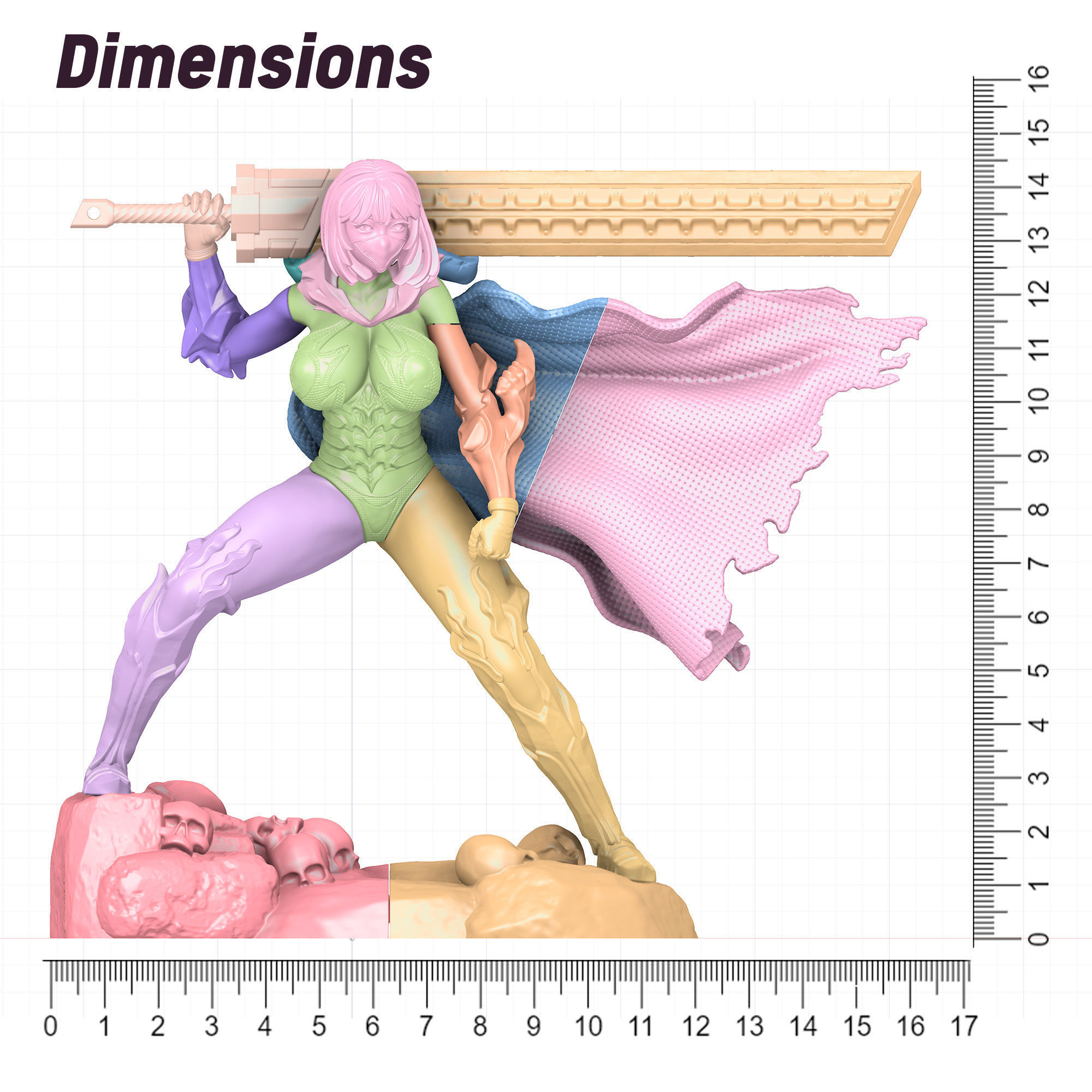 3D Print model - lady warrior - Fully armored version - a 3D print model_22