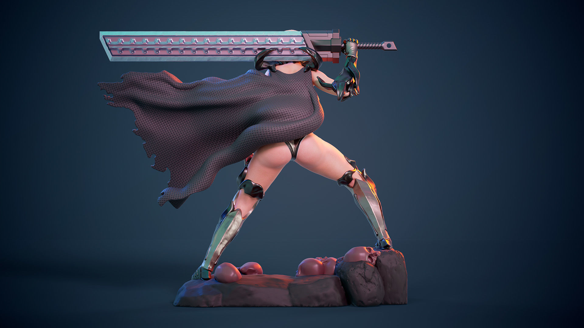 3D Print model - lady warrior - Fully armored version - a 3D print model_15
