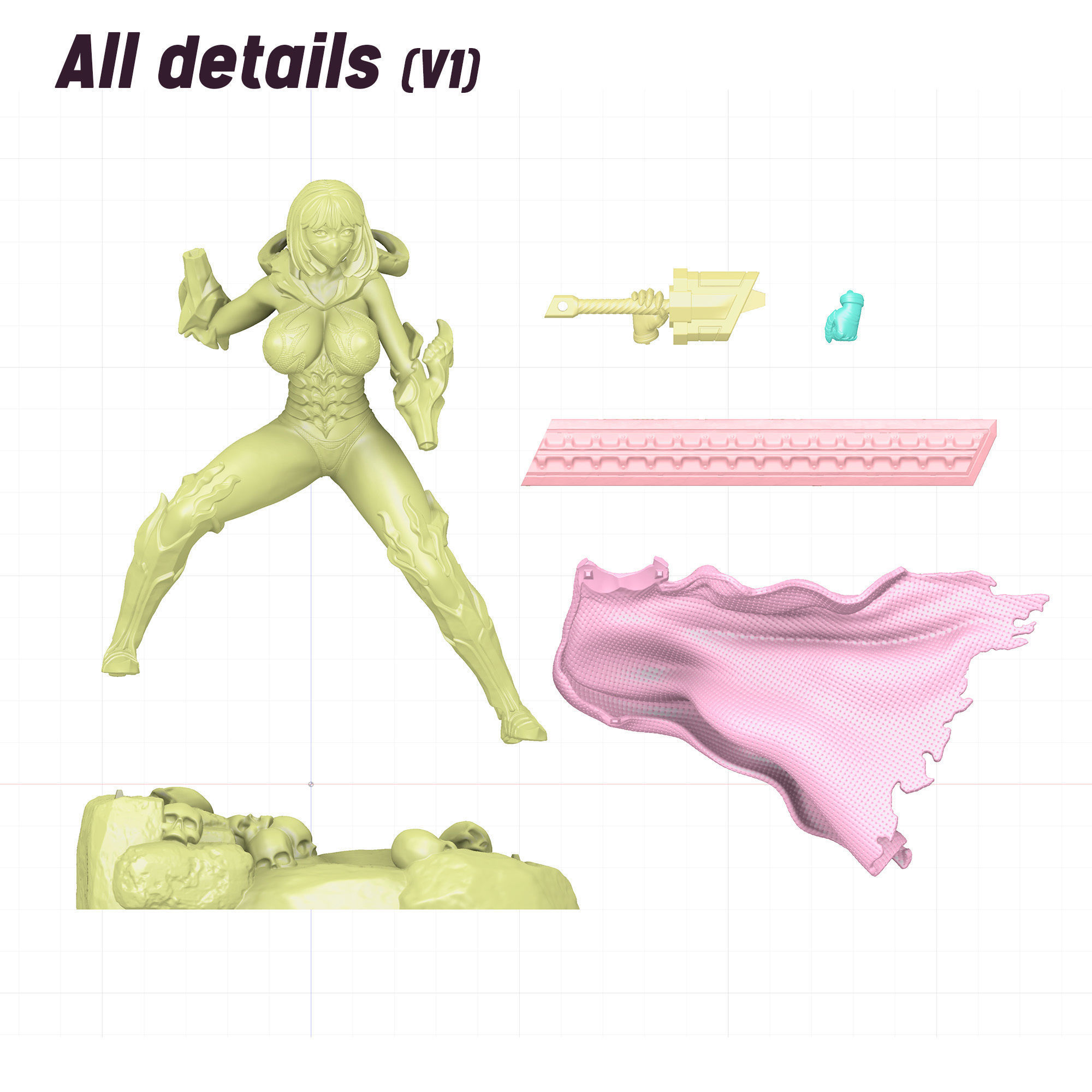 3D Print model - lady warrior - Fully armored version - a 3D print model_20