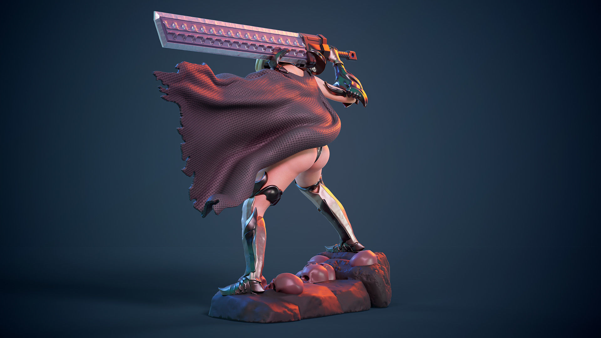 3D Print model - lady warrior - Fully armored version - a 3D print model_16