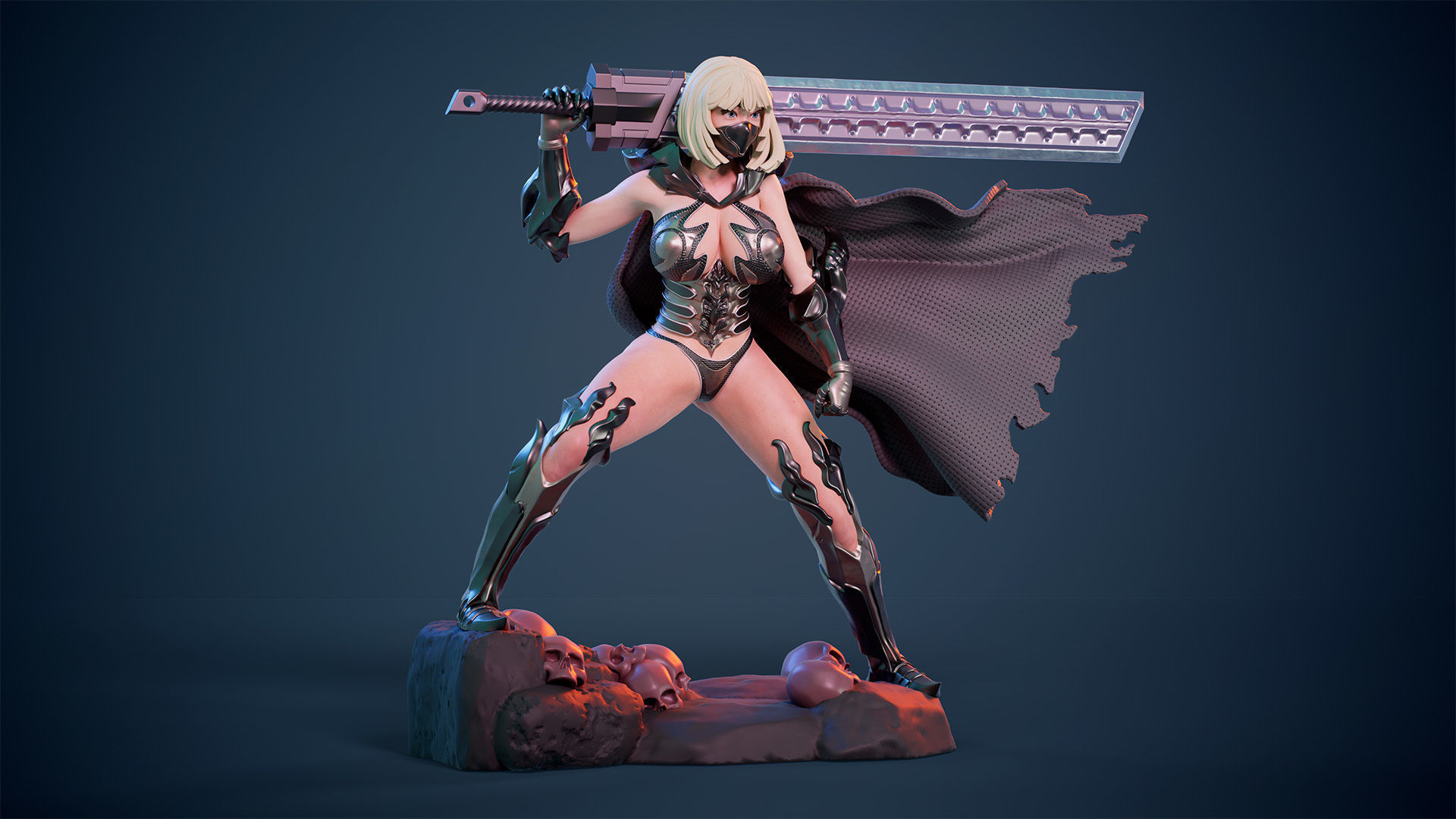 3D Print model - lady warrior - Fully armored version - a 3D print model_11