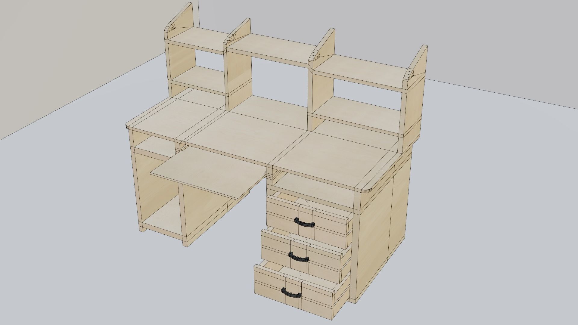 Table -  study table 3D model_5