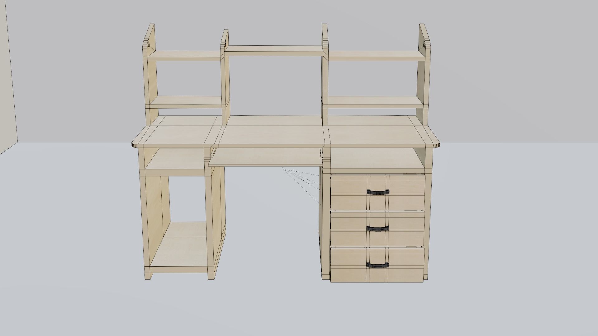 Table -  study table 3D model_4