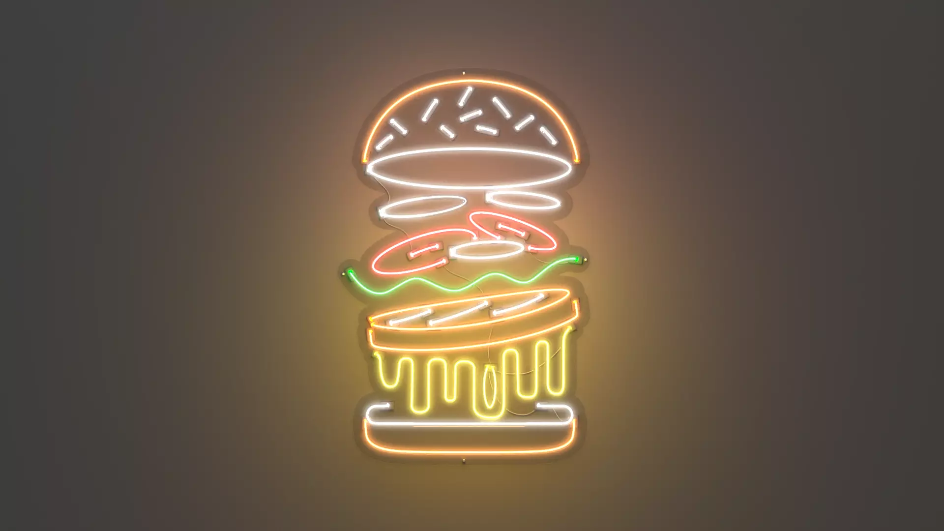 Burger 2 - Neon Sign 3D model_0