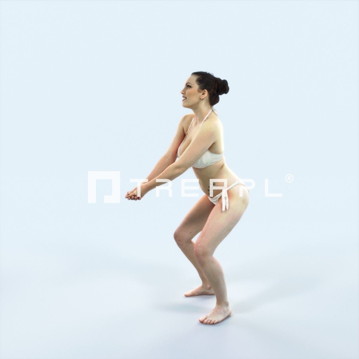 Dream 07D Digging Sports Beach Volleyball Woman Low-poly 3D model_6