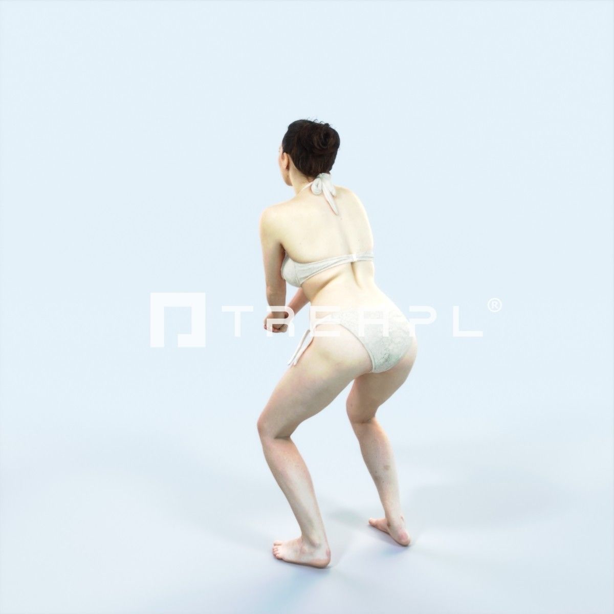 Dream 07D Digging Sports Beach Volleyball Woman Low-poly 3D model_4