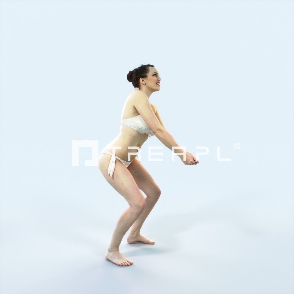 Dream 07D Digging Sports Beach Volleyball Woman Low-poly 3D model_2