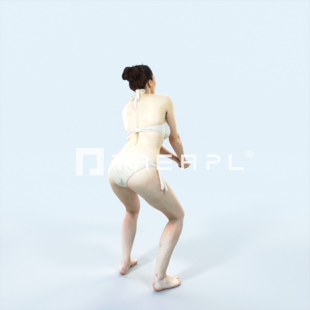 Dream 07D Digging Sports Beach Volleyball Woman Low-poly 3D model_3