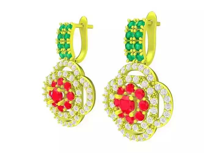 5639 diamond earrings flower earrings