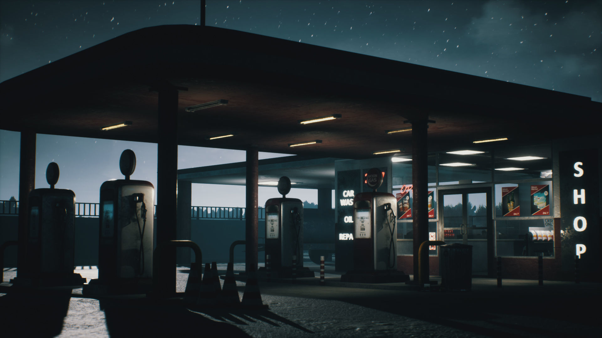 Old Gas Station Low-poly 3D model_28