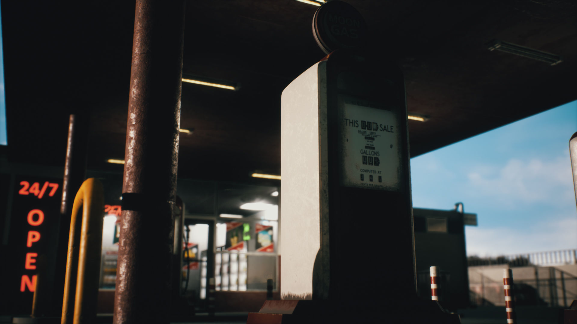 Old Gas Station Low-poly 3D model_35