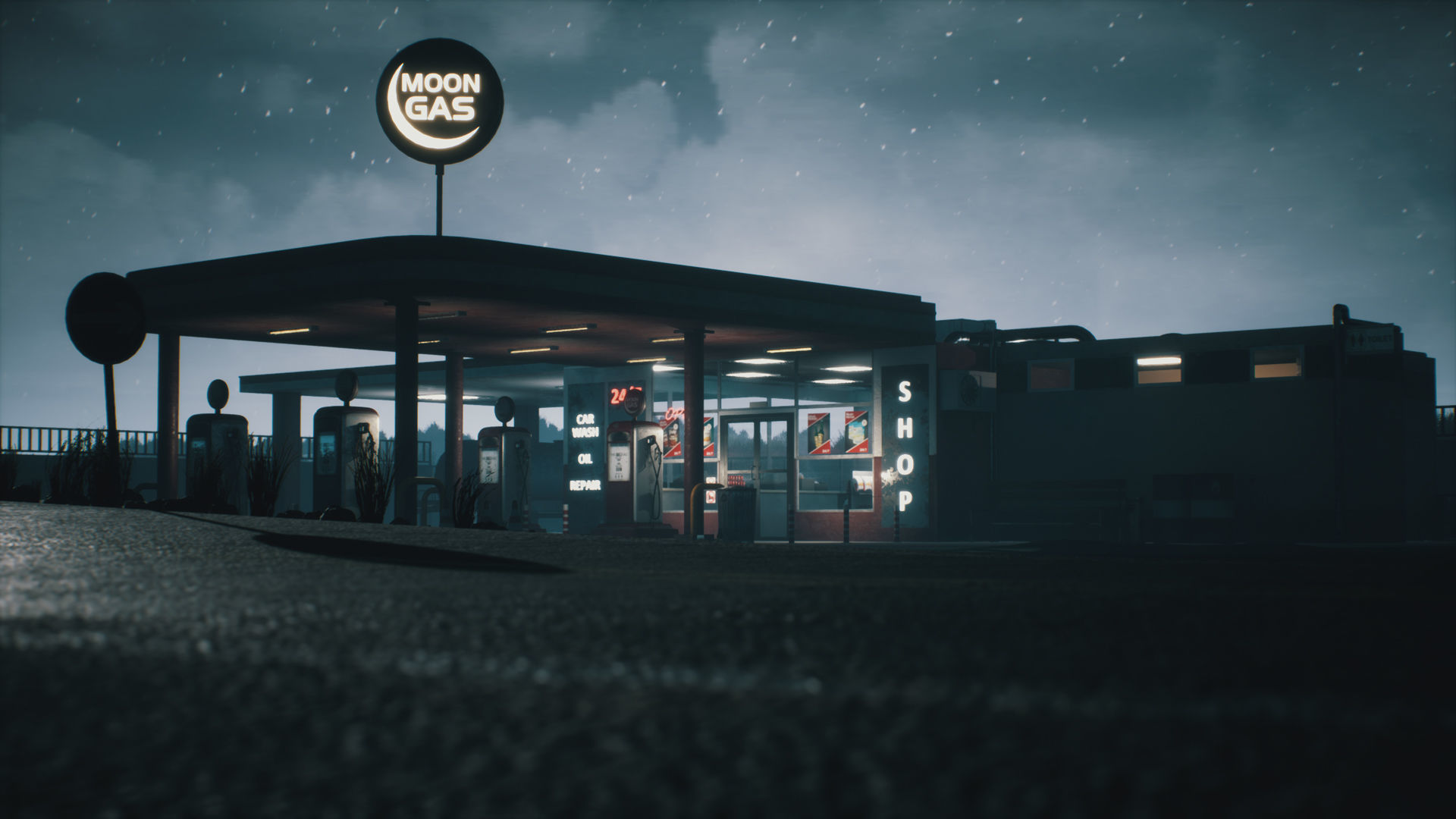 Old Gas Station Low-poly 3D model_20