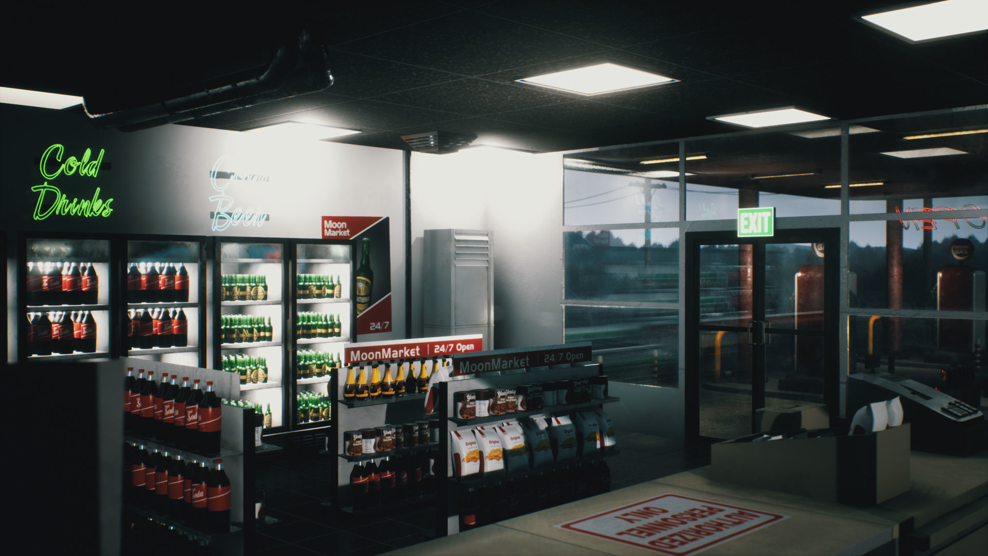 Old Gas Station Low-poly 3D model_14