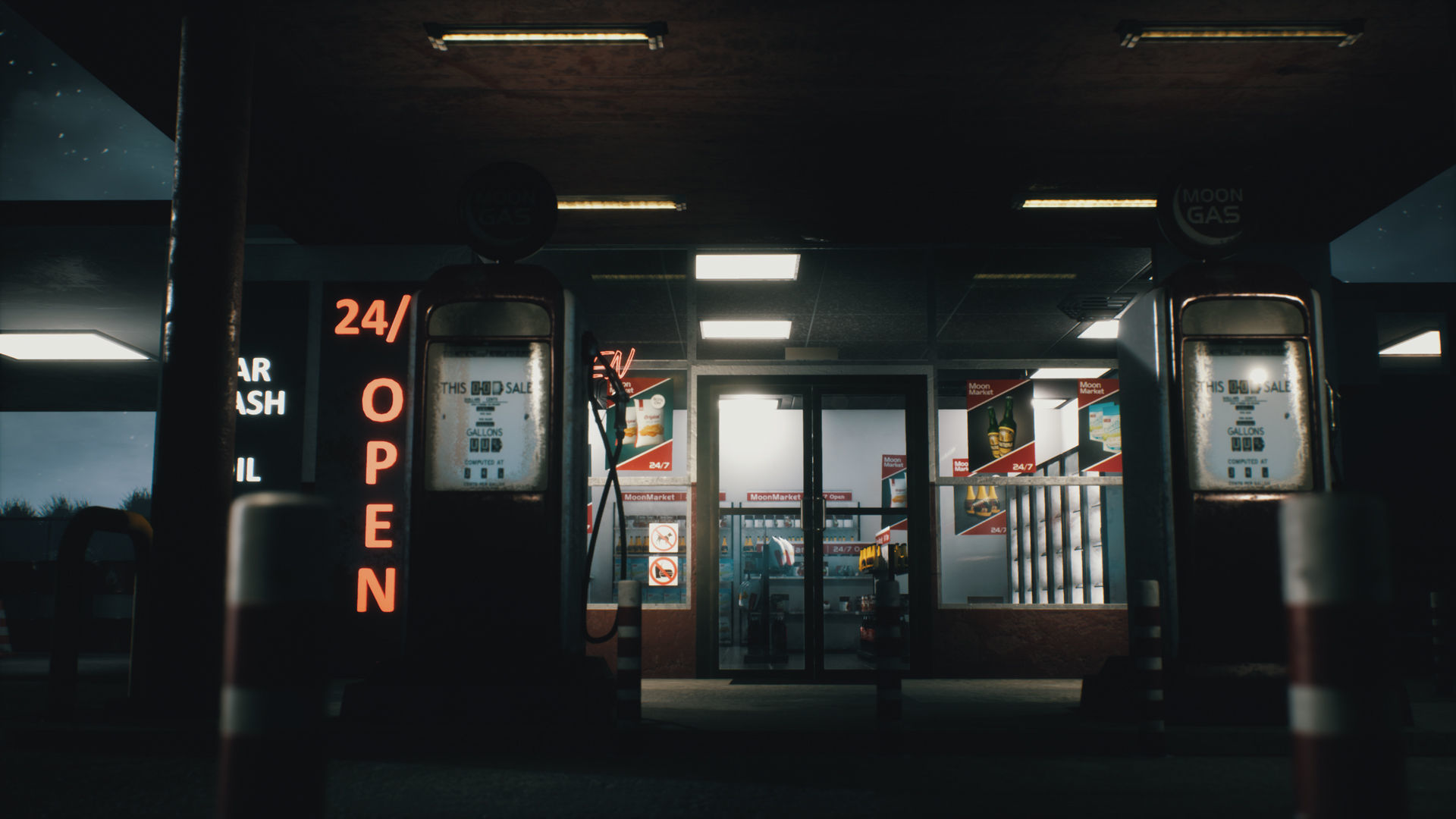 Old Gas Station Low-poly 3D model_25
