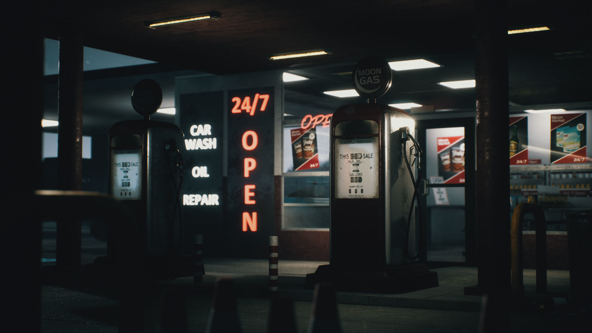 Old Gas Station Low-poly 3D model_23