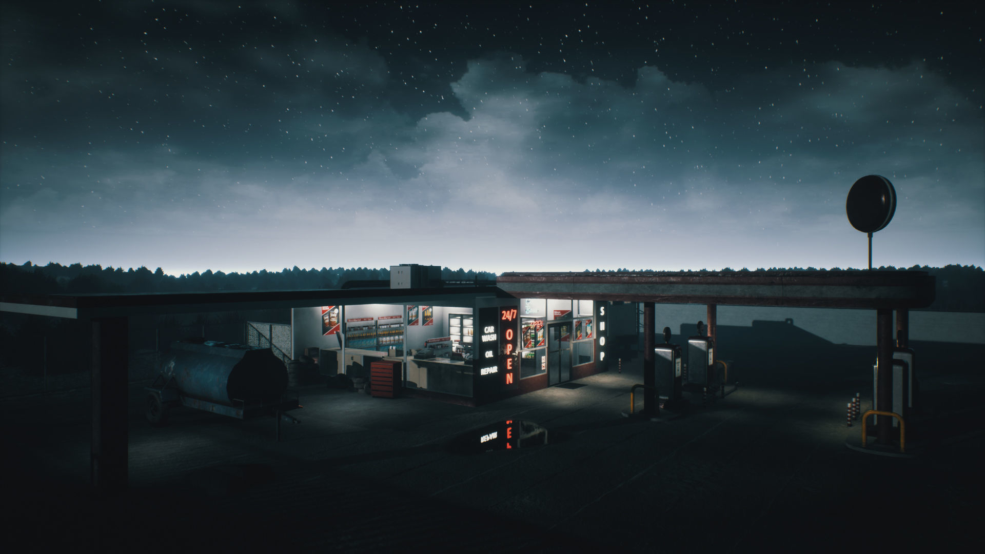 Old Gas Station Low-poly 3D model_29