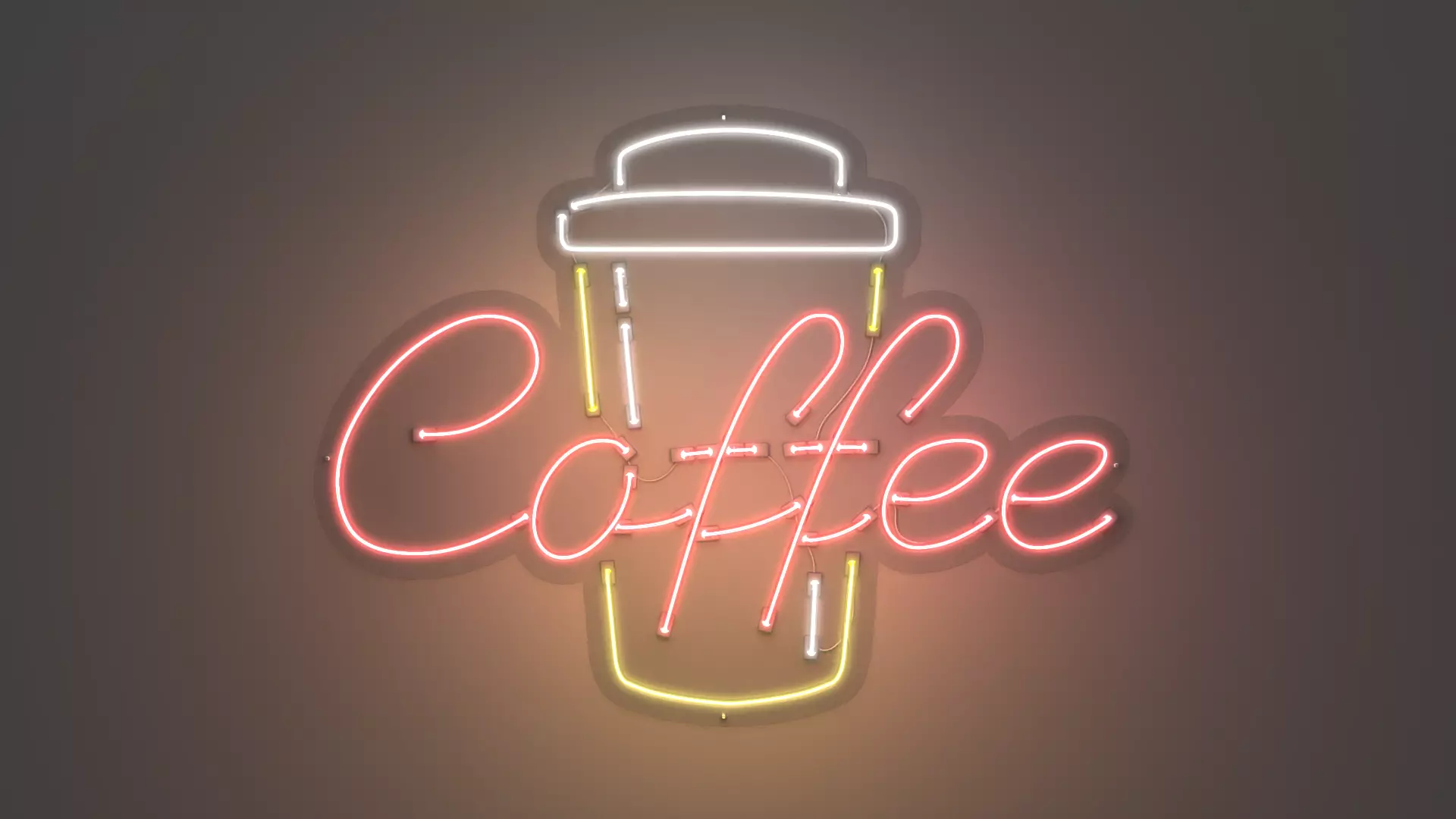 Coffee 1 - Neon Sign 3D model_0