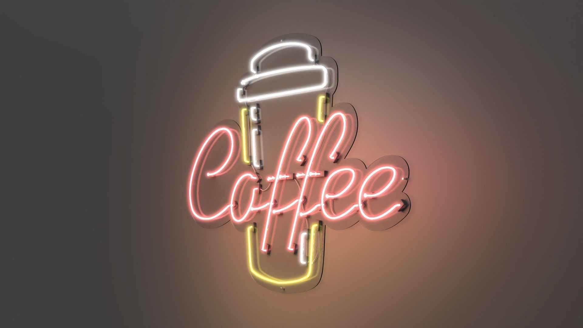 Coffee 1 - Neon Sign 3D model_3