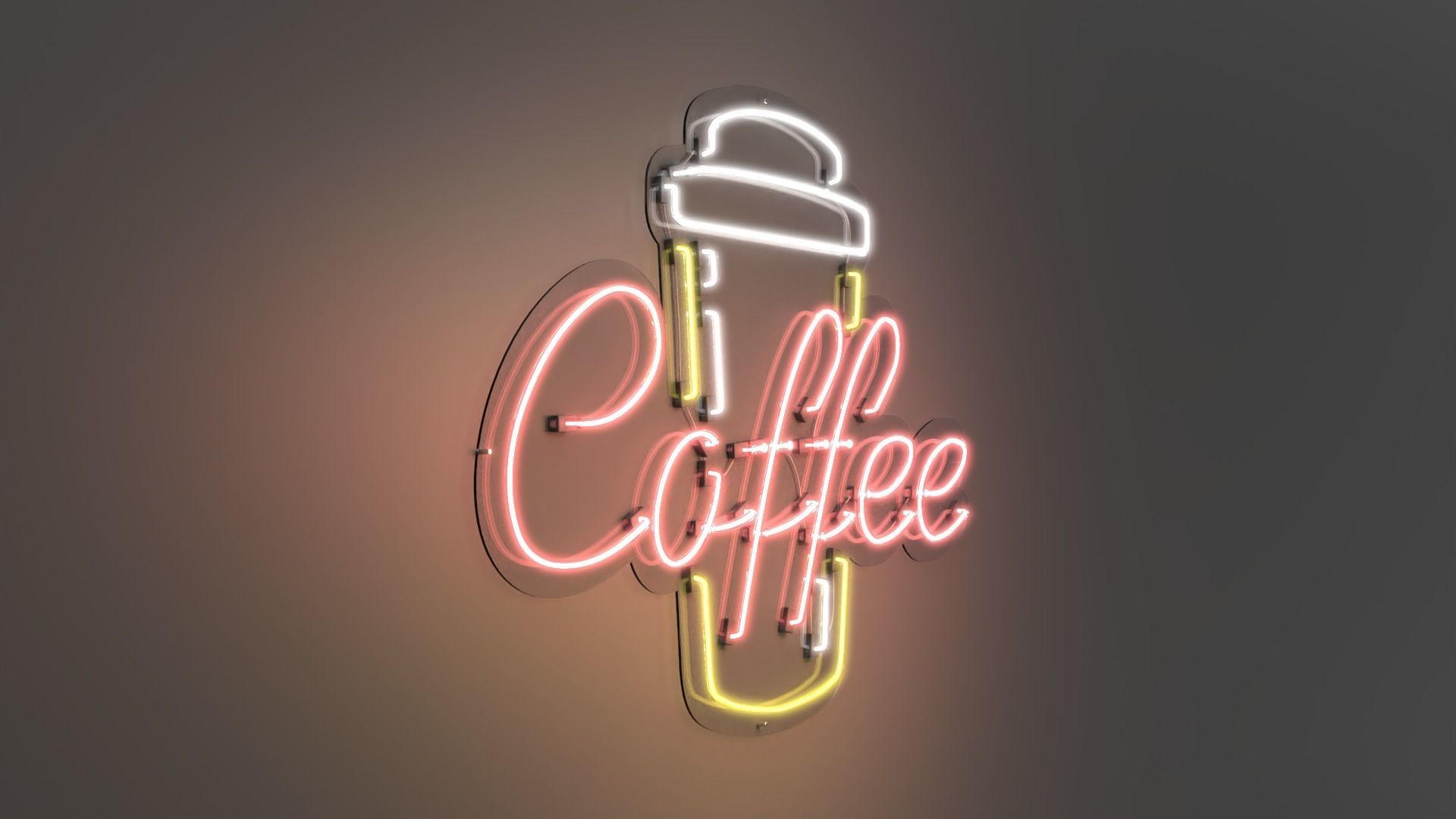 Coffee 1 - Neon Sign 3D model_4