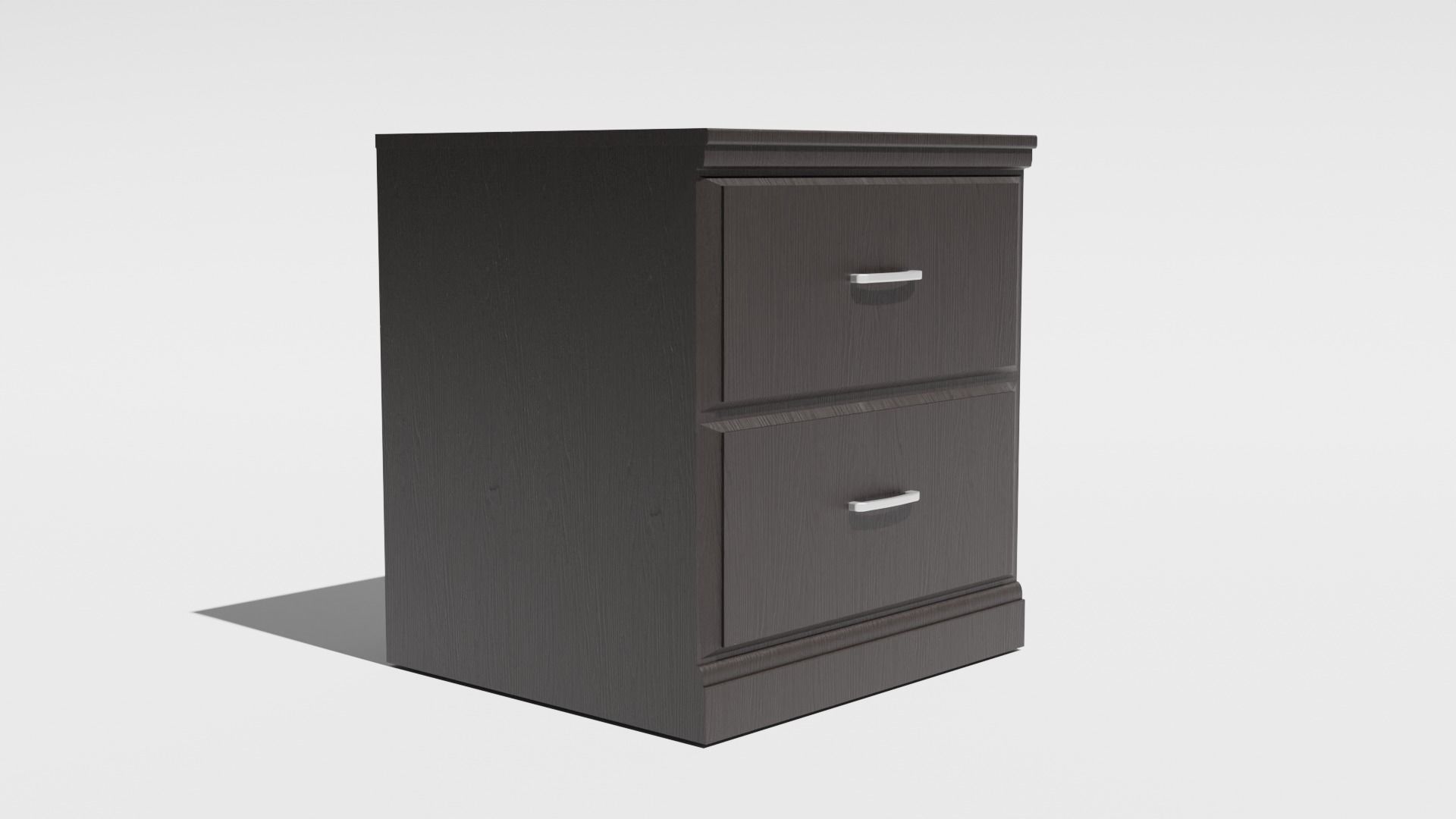 Dark Brown TV Stand Low-poly 3D model_1