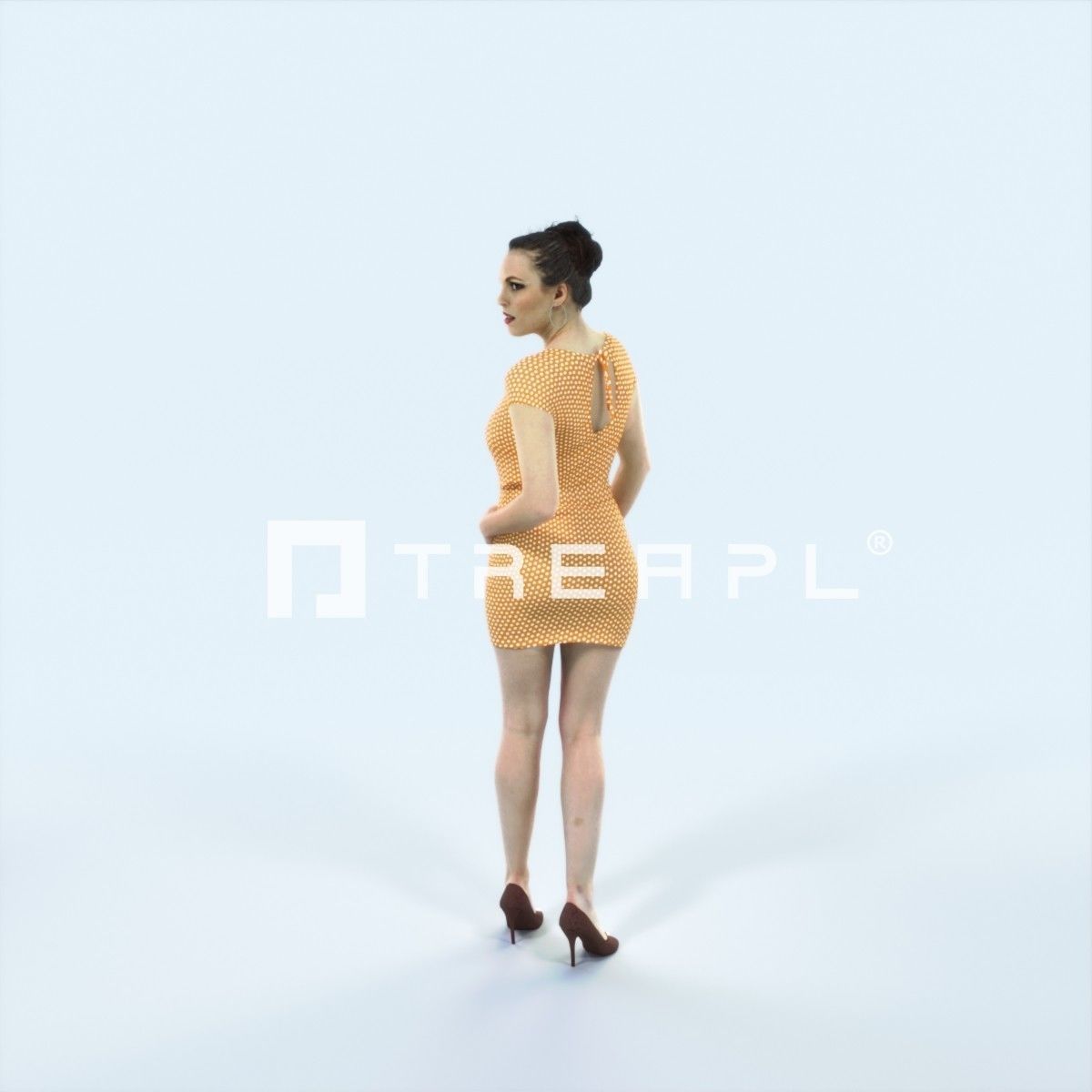 Dream 11K Turning Around Casual Woman Low-poly 3D model_9