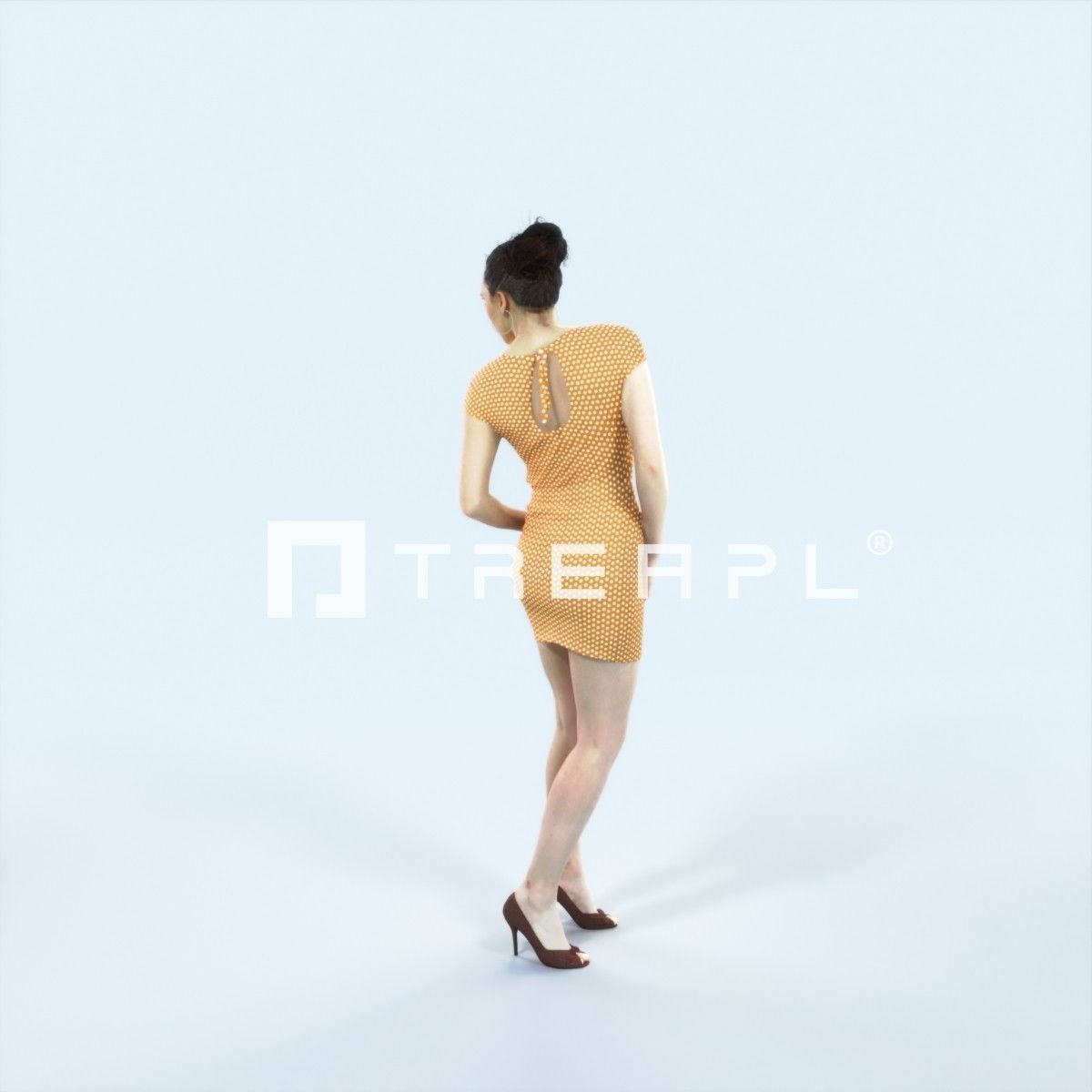 Dream 11K Turning Around Casual Woman Low-poly 3D model_7