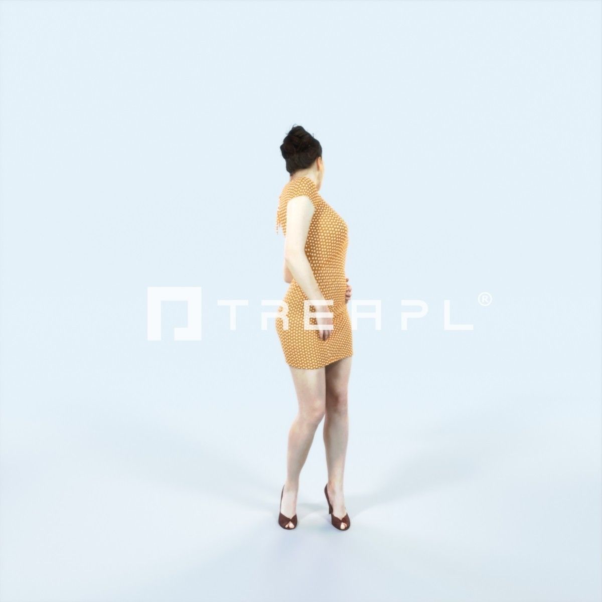 Dream 11K Turning Around Casual Woman Low-poly 3D model_6