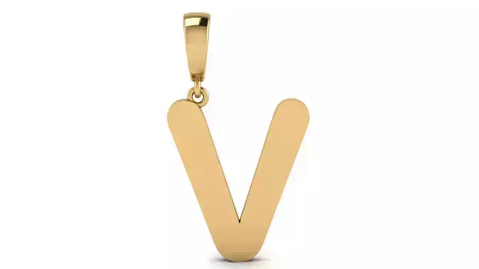 Pendant Alphabet Letter 15 mm Arial Rounded U