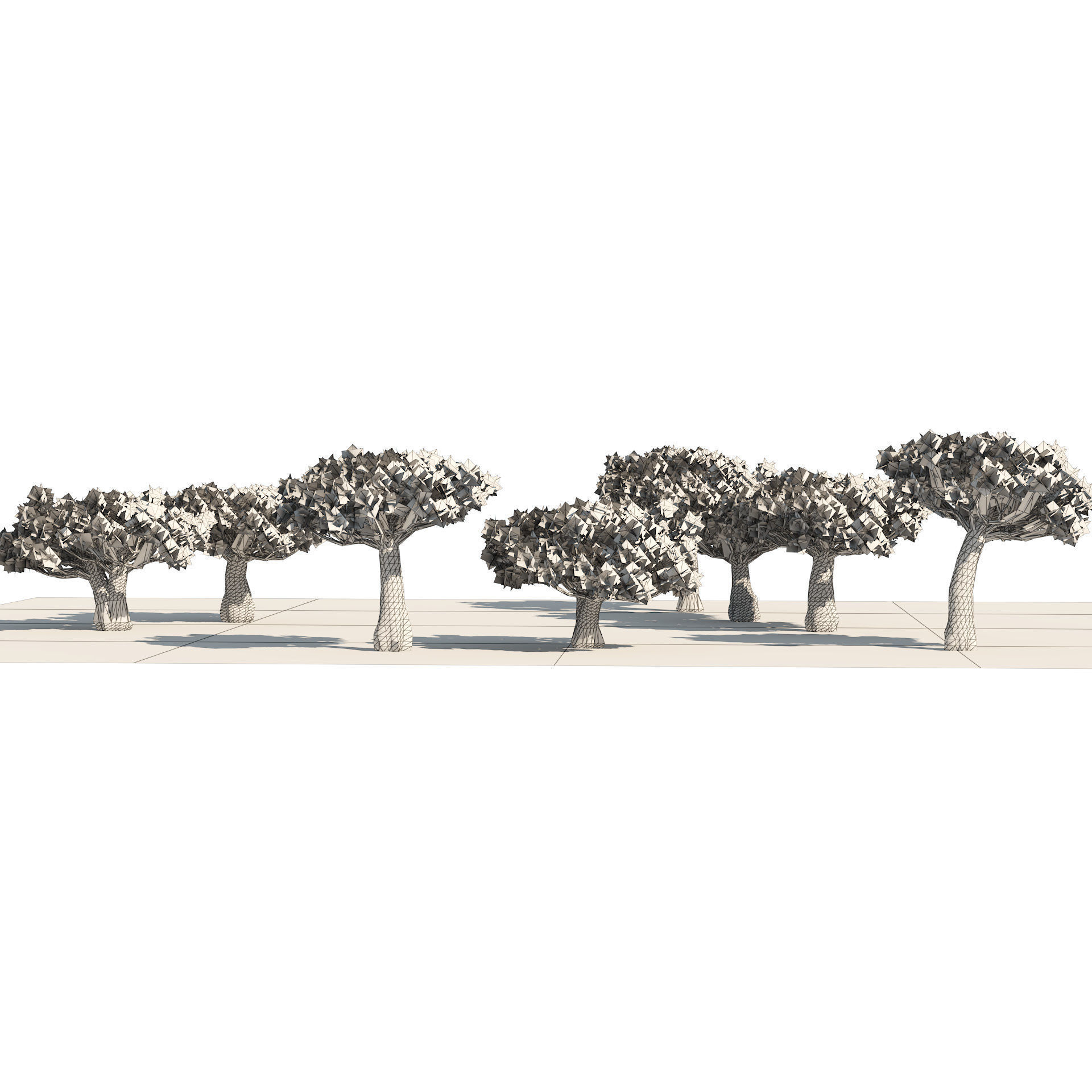 Dracaena dragon blood trees Low-poly 3D model_6