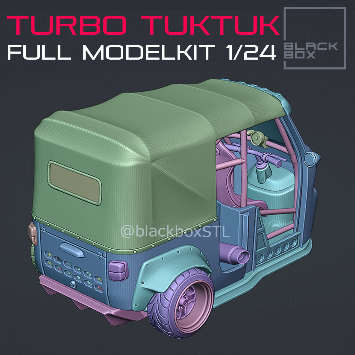 TURBO TUKTUK  FULL MODELKIT 1-24th 3D print model_5