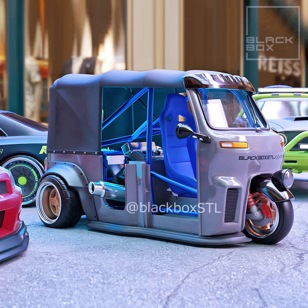 TURBO TUKTUK  FULL MODELKIT 1-24th 3D print model_9