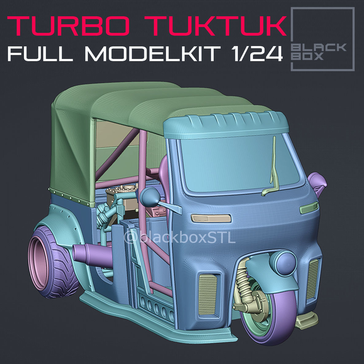TURBO TUKTUK  FULL MODELKIT 1-24th 3D print model_4