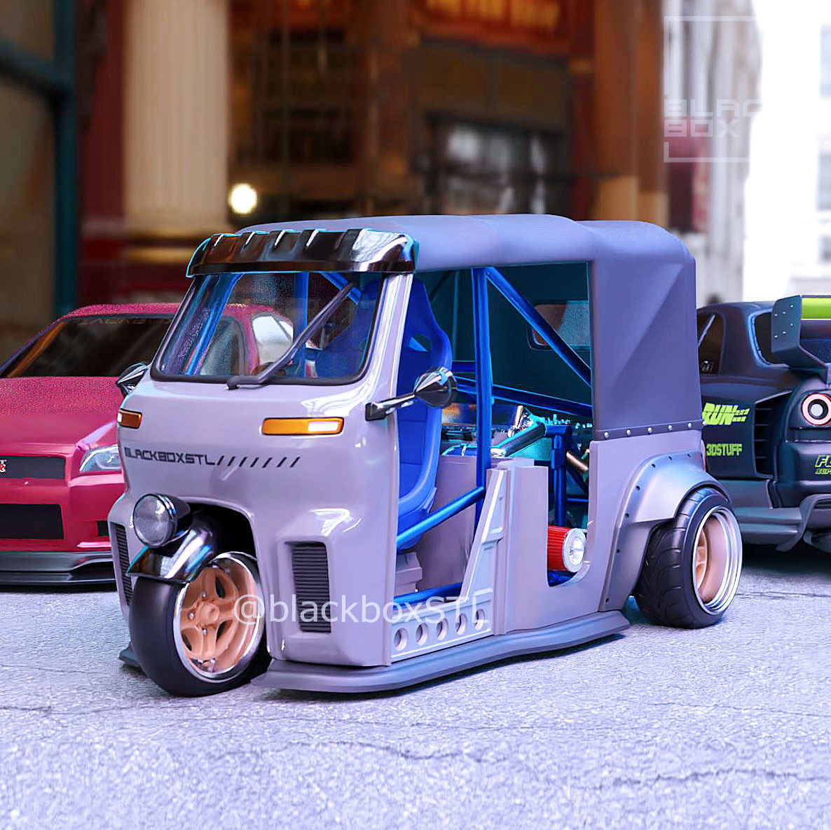 TURBO TUKTUK  FULL MODELKIT 1-24th 3D print model_7