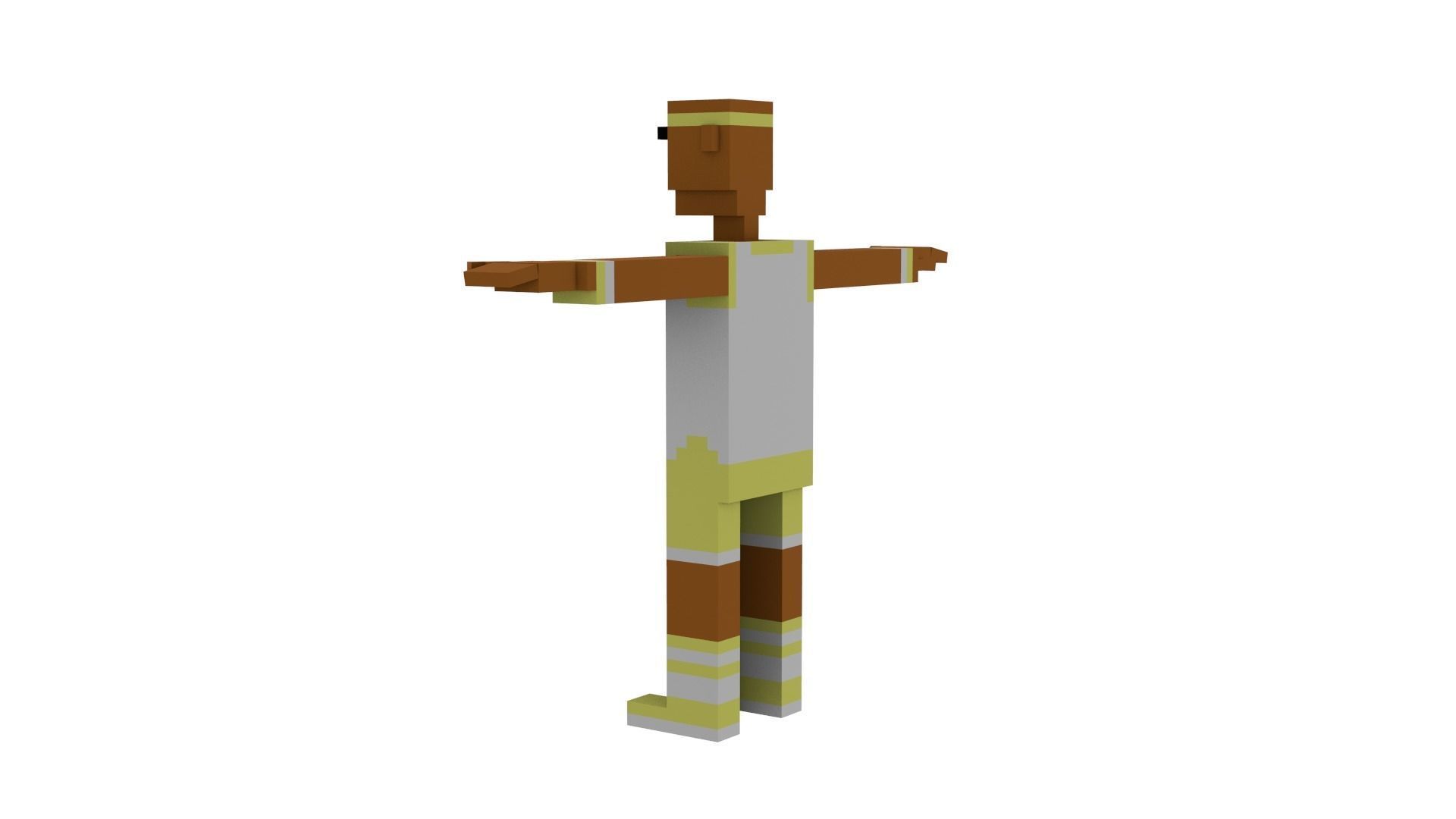 SPORTY VOXEL CHARACTER Low-poly 3D model_4