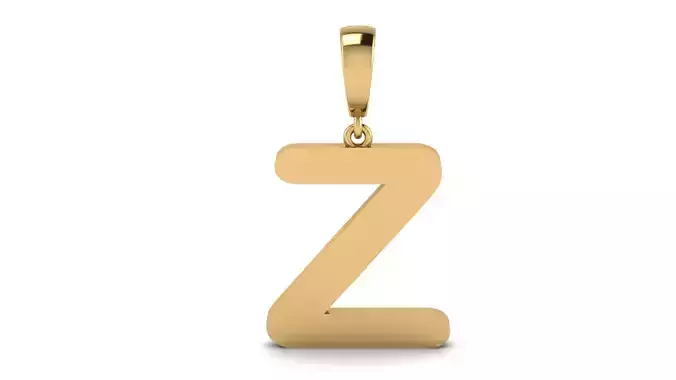 Pendant Alphabet Letter 15 mm Arial Rounded Z