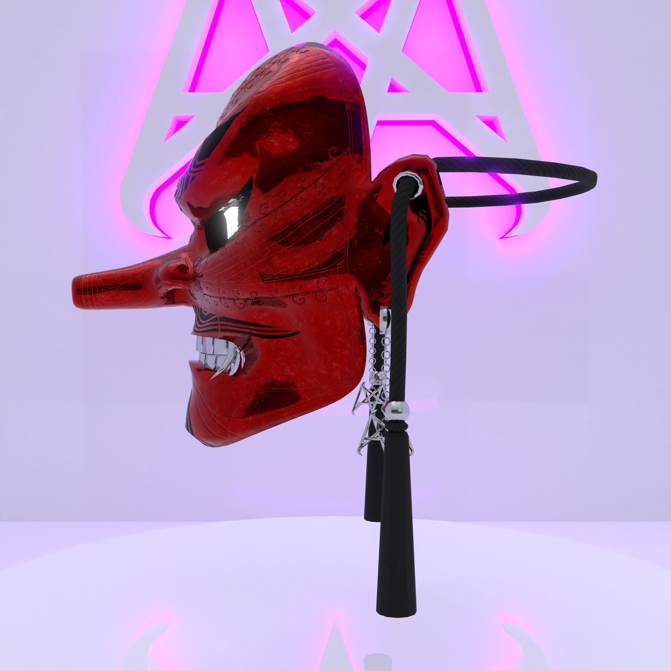Alces Tengu Mask Low-poly 3D model_2