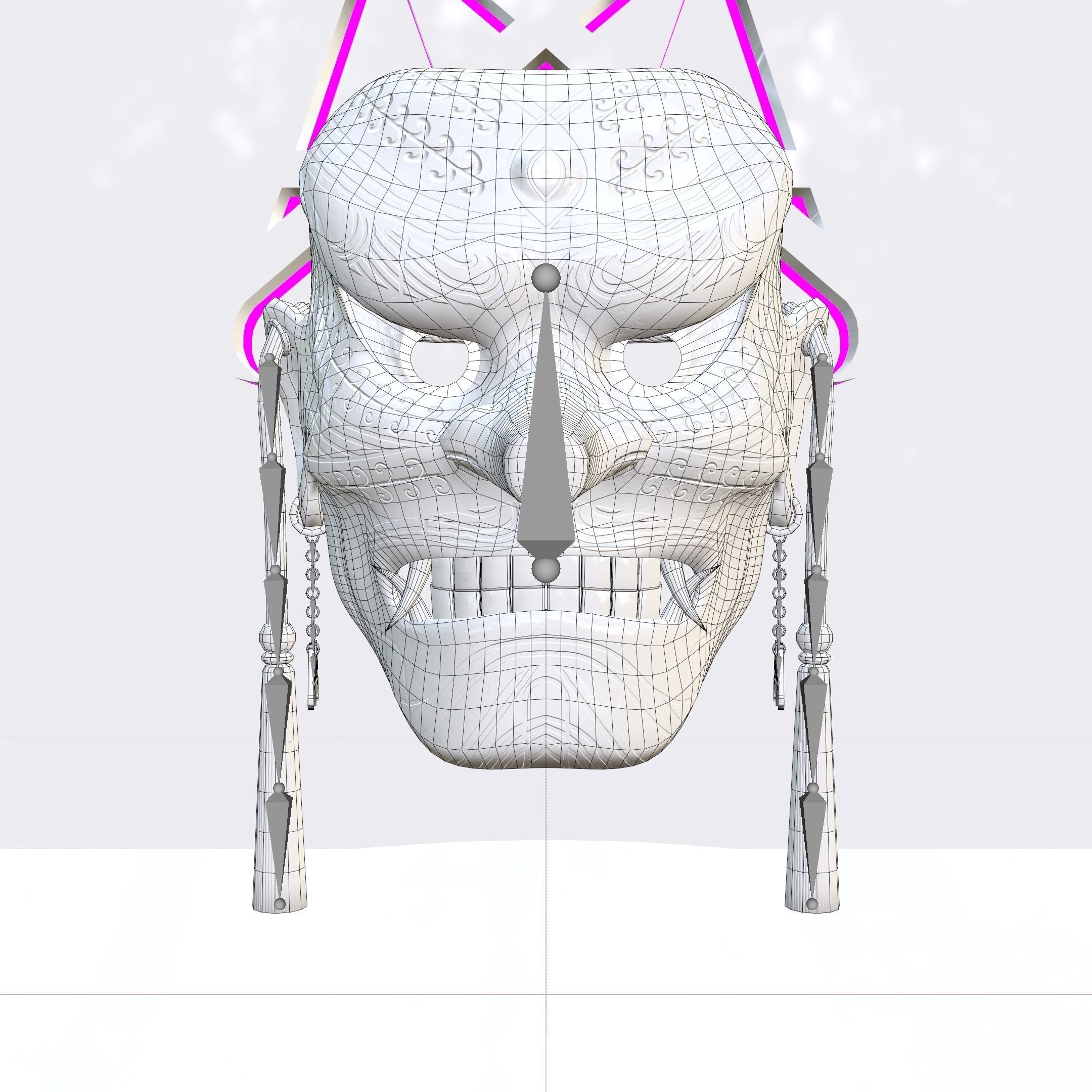Alces Tengu Mask Low-poly 3D model_3