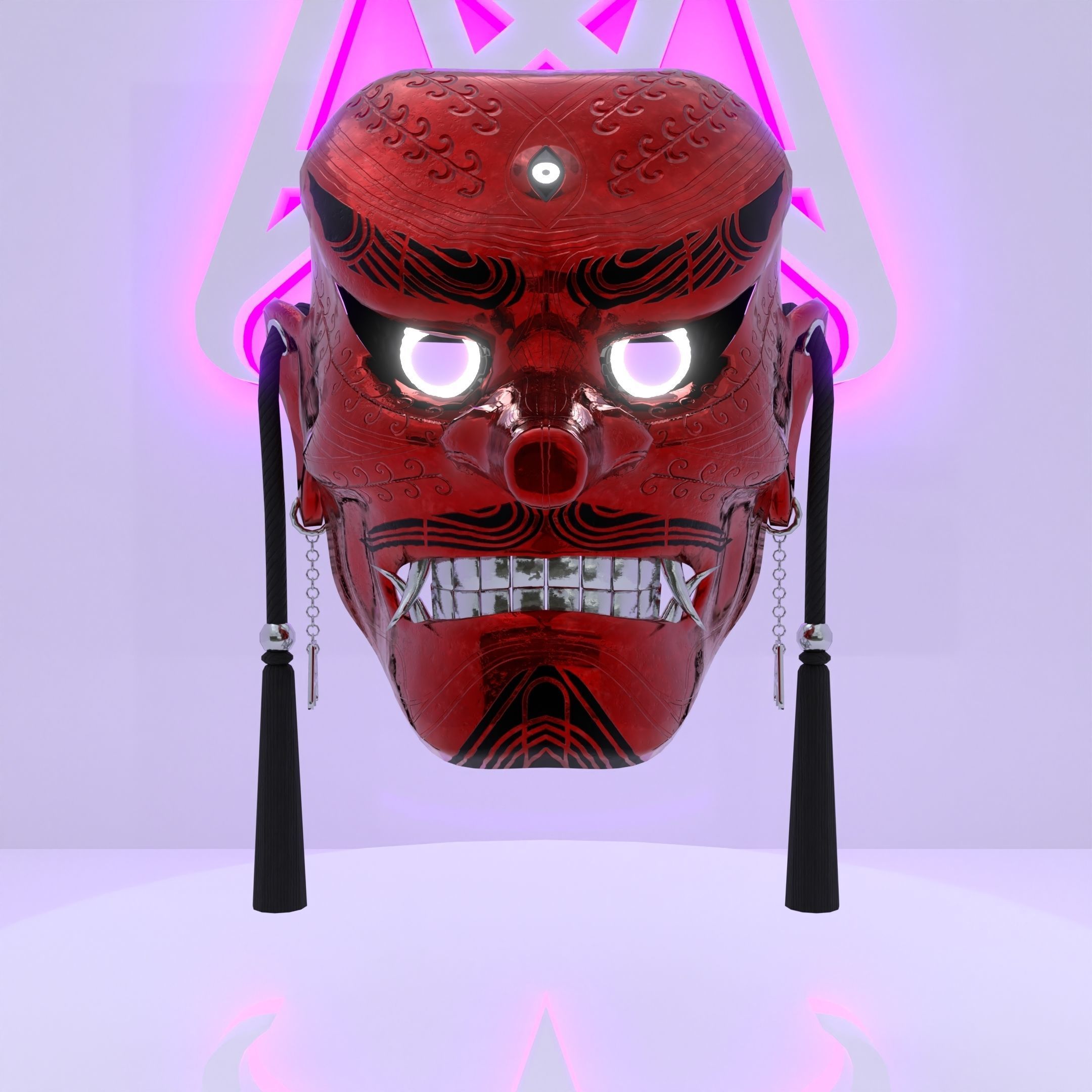 Alces Tengu Mask Low-poly 3D model_1