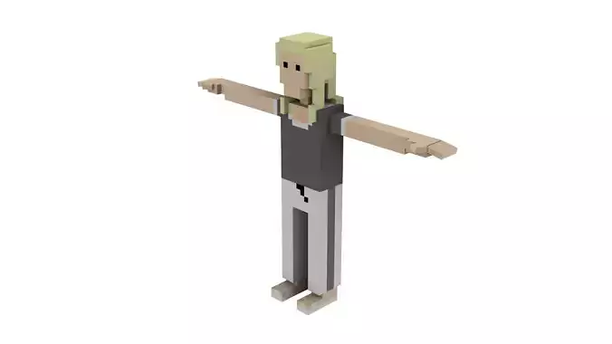 CIVILIANS WOMEN 2 VOXEL CHARACTER Low-poly 3D model