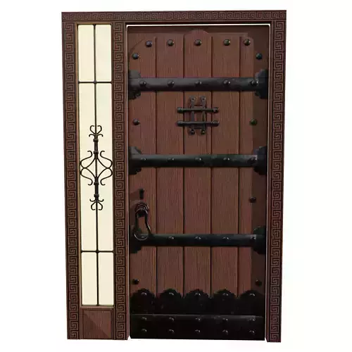 Rustic modern DOOR Low Poly