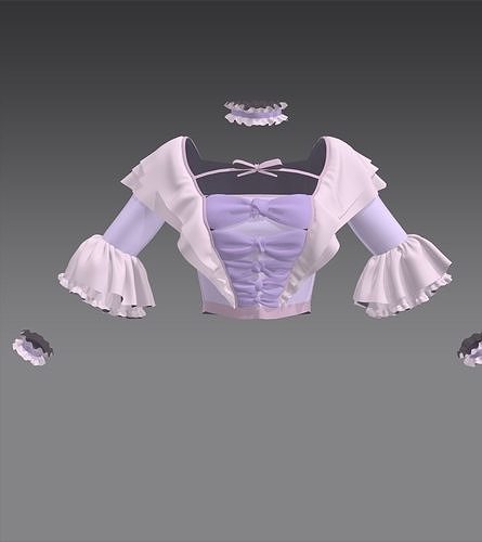 victorian dress top part 3D model