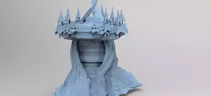 Alien holy mountain monolith 2 3D model